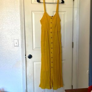Long golden yellow dress